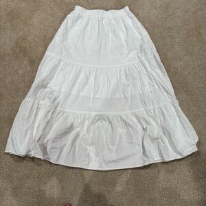 Women White Tiered Skirt